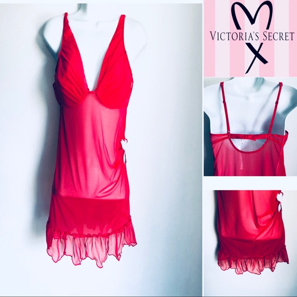 VICTORIA SECRET RED BABYDOLL.SIZE 36 C - Picture 1 of 7